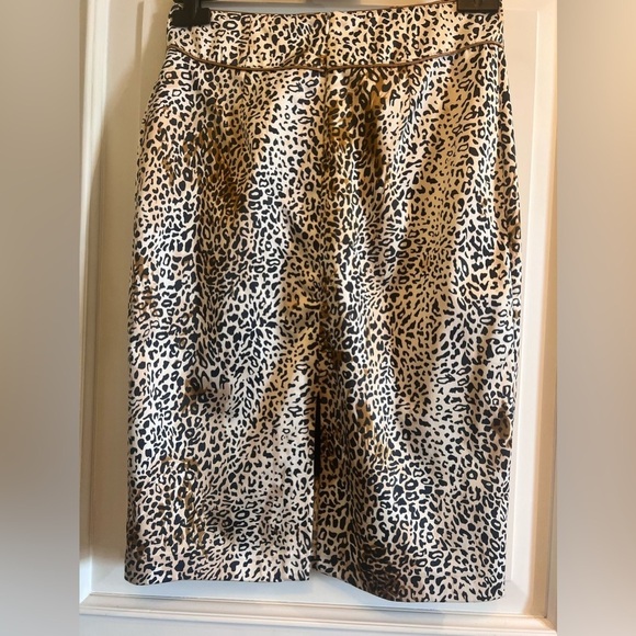 AJA Leopard print Pencil MIDI Skirt with Tie Front size 8 - Picture 4 of 9